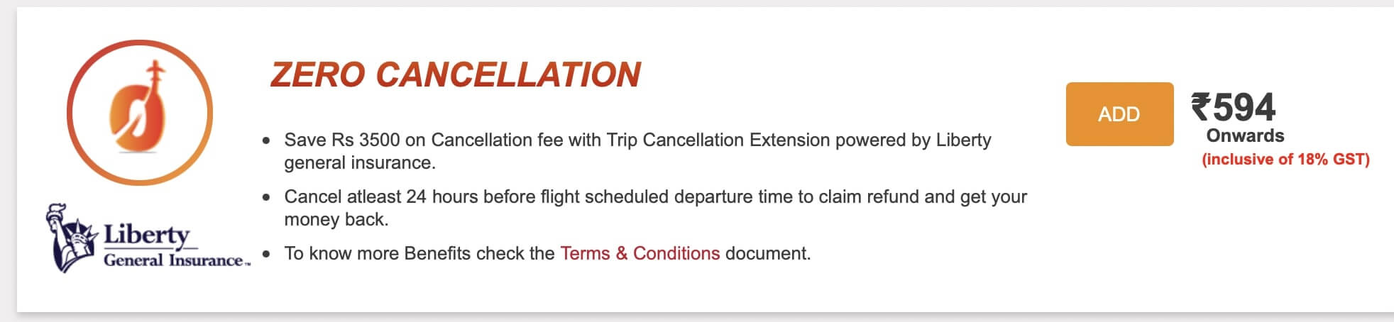 SpiceJet Zero Cancellation Add-on
